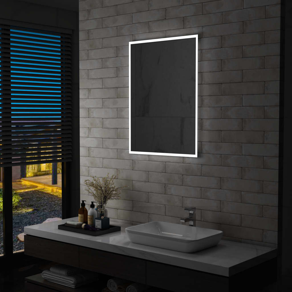 Badezimmer-Wandspiegel mit LEDs 60×80 cm