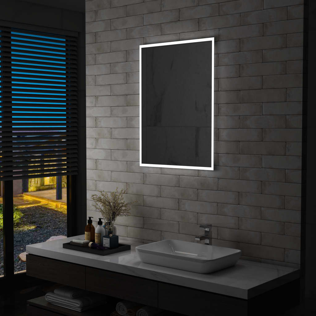 vidaXL Badezimmer-Wandspiegel mit LEDs 60x80 cm