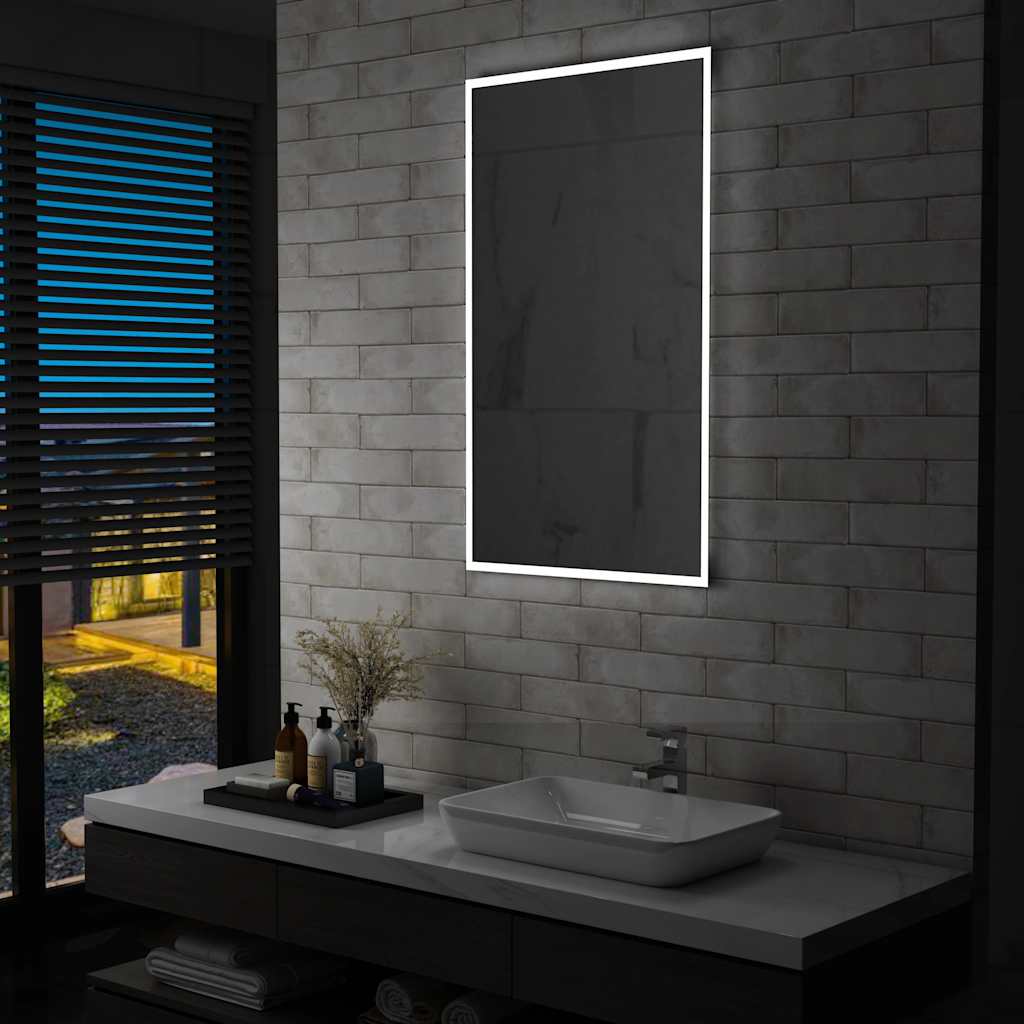 vidaXL Oglindă cu LED de perete de baie, 60 x 100 cm