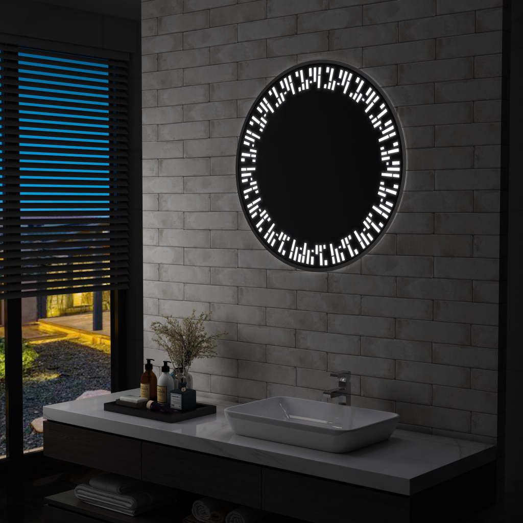 vidaXL badeværelsesspejl med LED-lys 80 cm
