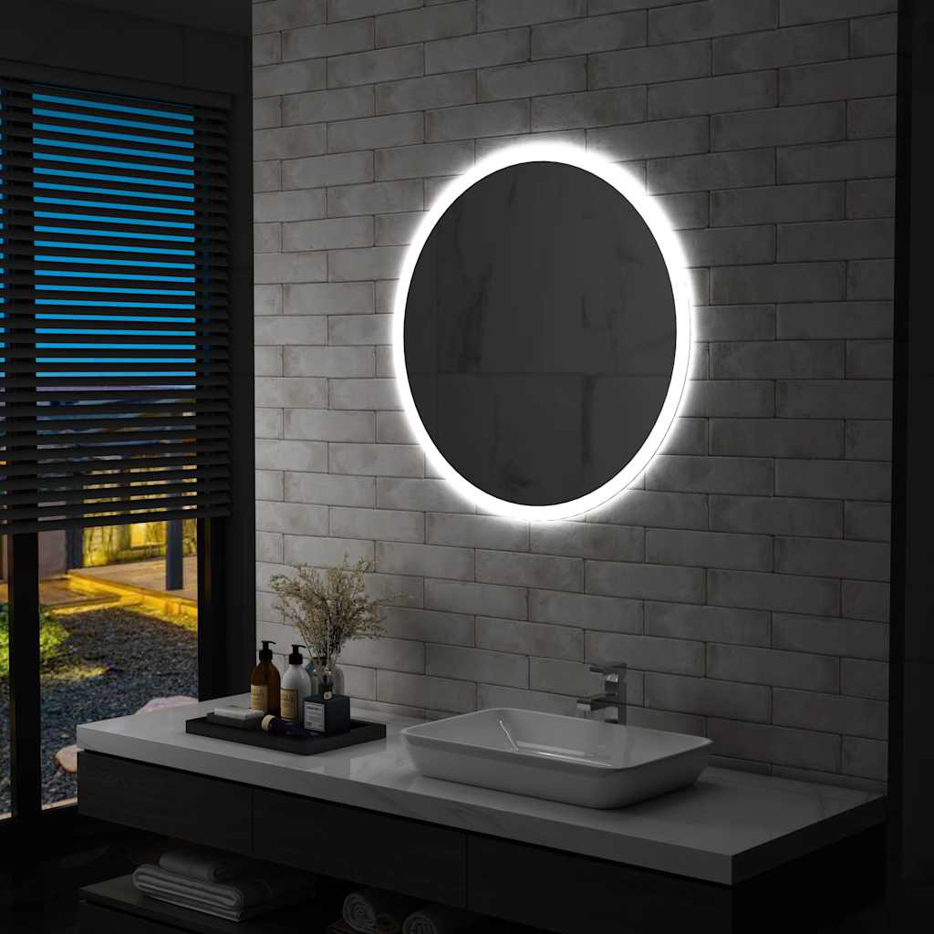 vidaXL Oglindă cu LED de baie, 80 cm