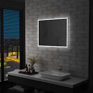 Koupelnové nástěnné zrcadlo s LED osvětlením 80 x 60 cm - obrázek 1