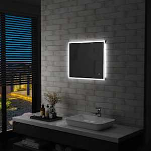 Koupelnové zrcadlo s LED světly a dotykovým senzorem 60 x 50 cm