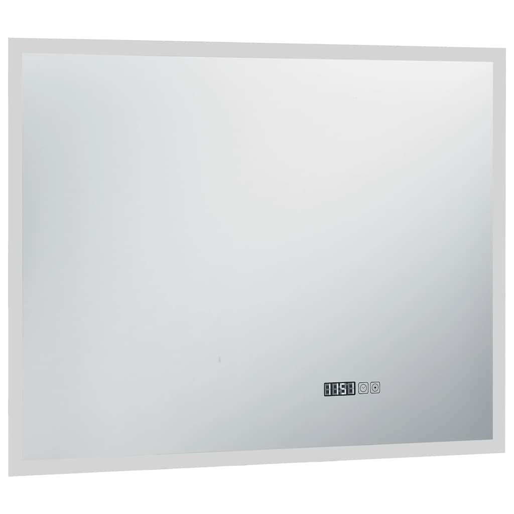 Thumbnail - vidaXL LED-Badspiegel mit Berührungssensor und Zeitanzeige 80x60 cm