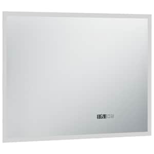 vidaXL LED-Badspiegel mit Ber&uuml;hrungssensor und Zeitanzeige 80x60 cm