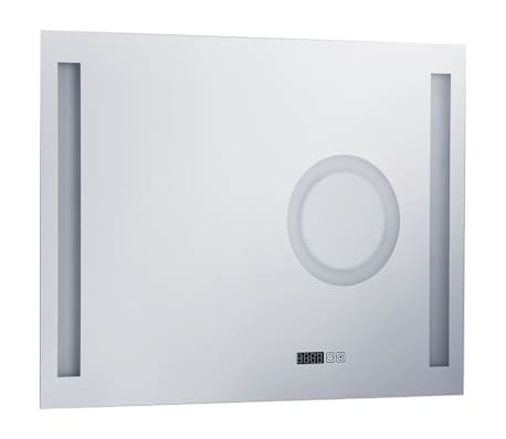 vidaXL Espejo de pared de ba&ntilde;o con LED y sensor t&aacute;ctil 80x60 cm