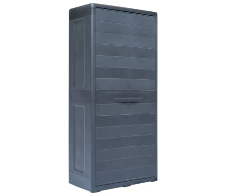 Vidaxl Garden Storage Cabinet Xl 175cm Plastic Tool Organiser Shed