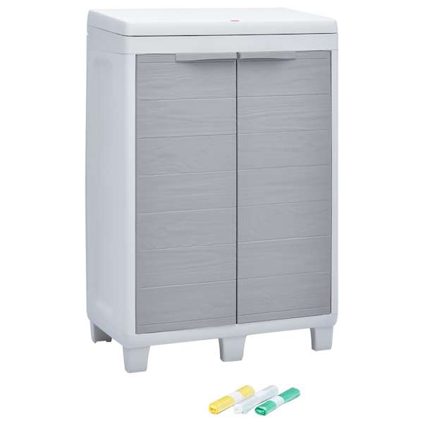 vidaXL aia pr&uuml;gikast 3 kotiga helehall 65 x 38 x 102 cm
