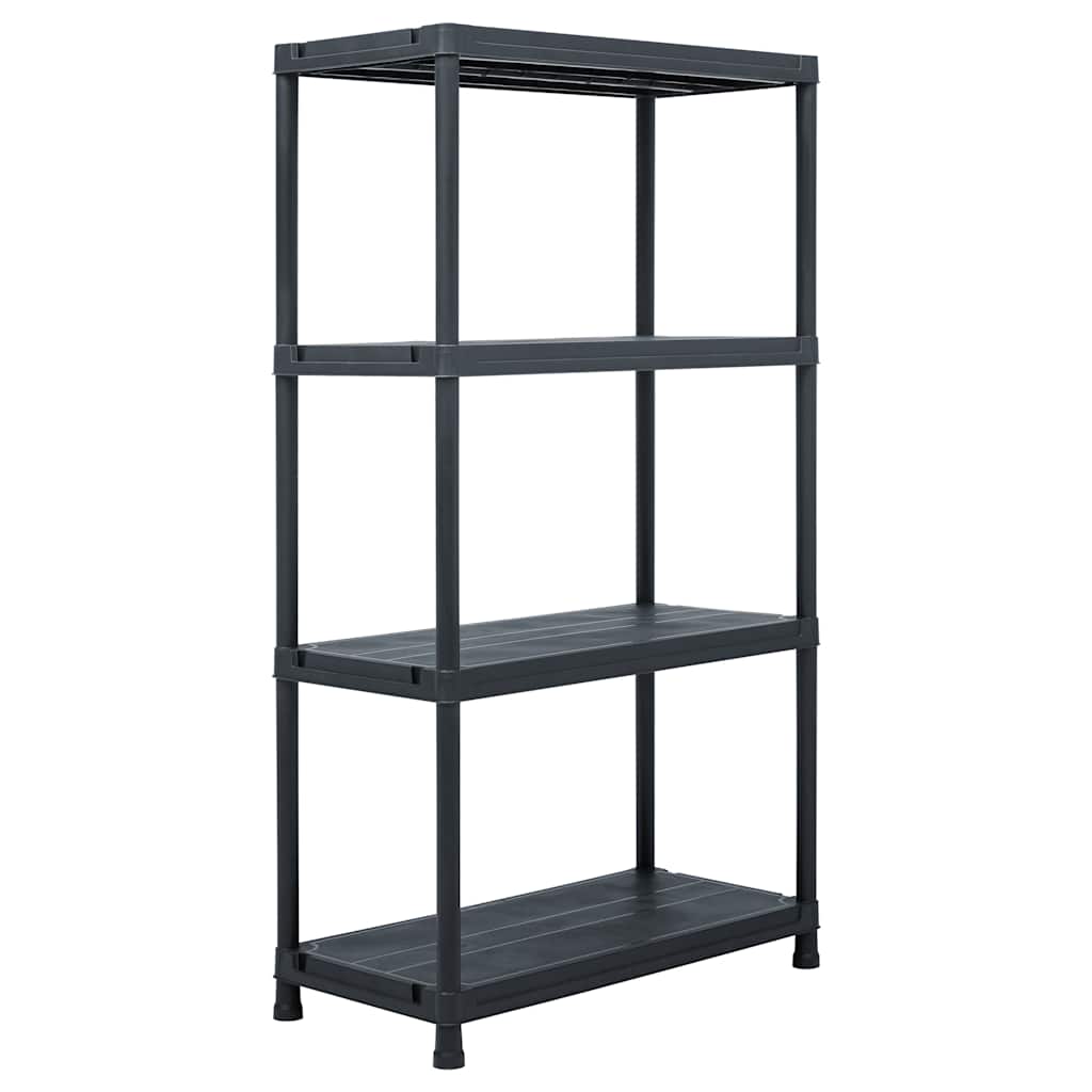 Oppbevaringshylle svart 100 kg 60x30x138 cm plast