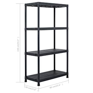 Skladový regál černý 100 kg 60 x 30 x 138 cm plastový - obrázek 8