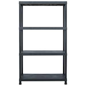 vidaXL Storage Shelf Rack Black 440.9 lb 31.5"x15.7"x54.3" Plastic