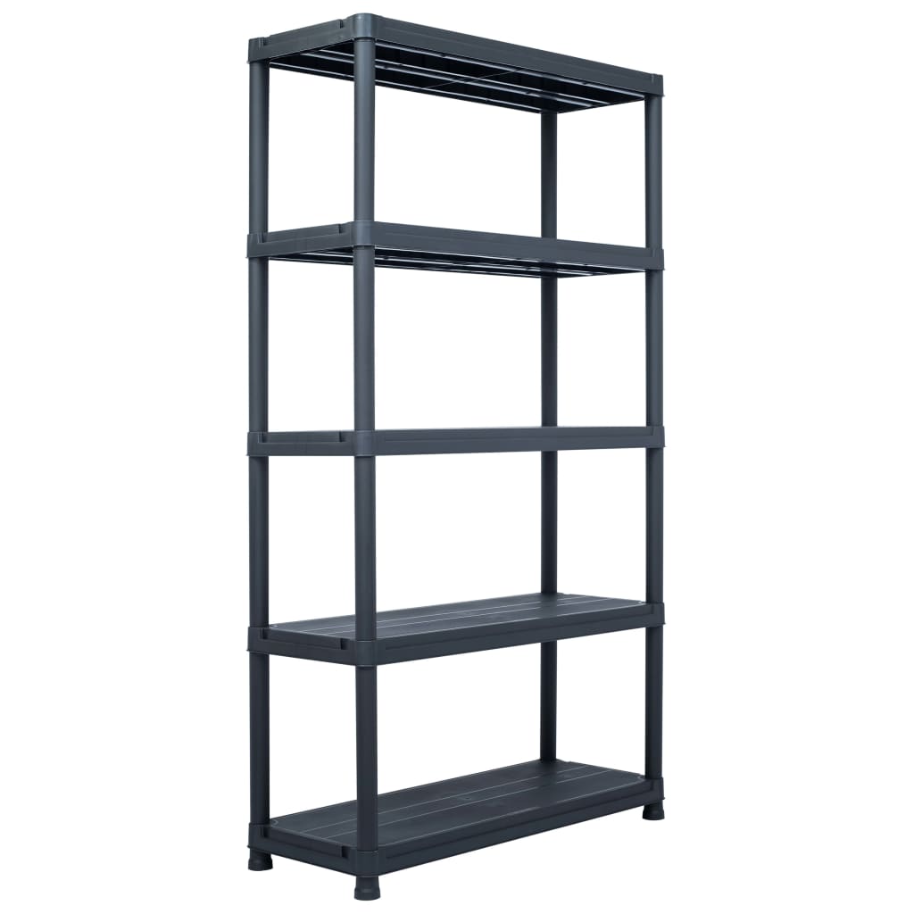 

vidaXL Storage Shelf Rack Black 1102.3 lb 39.4"x15.7"x70.9" Plastic