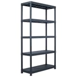 vidaXL Regał magazynowy, czarny, 500 kg, 100x40x180 cm, plastikowy