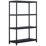 vidaXL Estantería de plástico 220 kg 90x40x138 cm negro