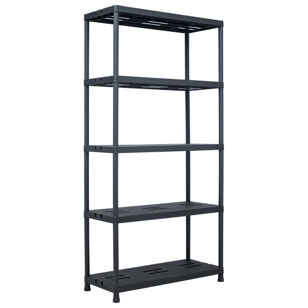 

vidaXL Storage Shelf Rack Black 573.2 lb 35.4"x15.7"x70.9" Plastic