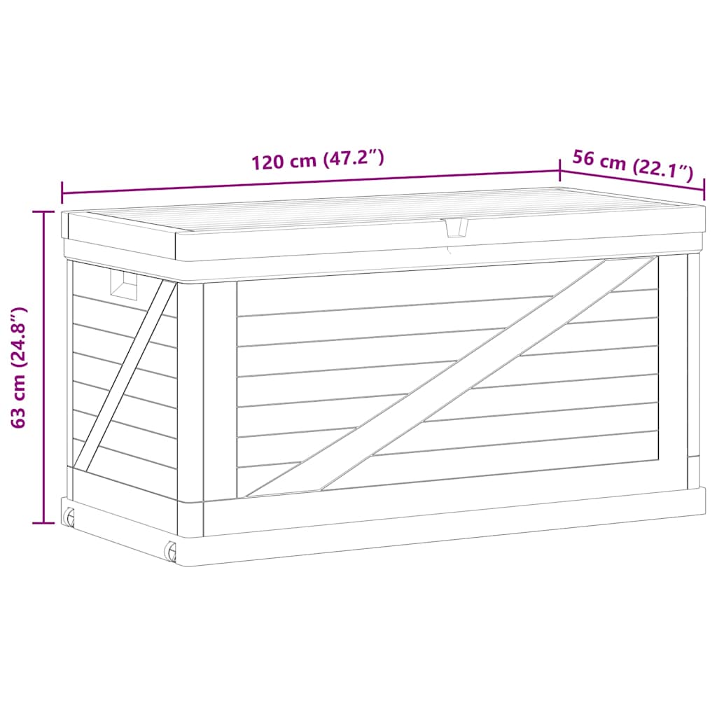 dārza uzglabāšanas kaste, 420 L, gaiši pelēka