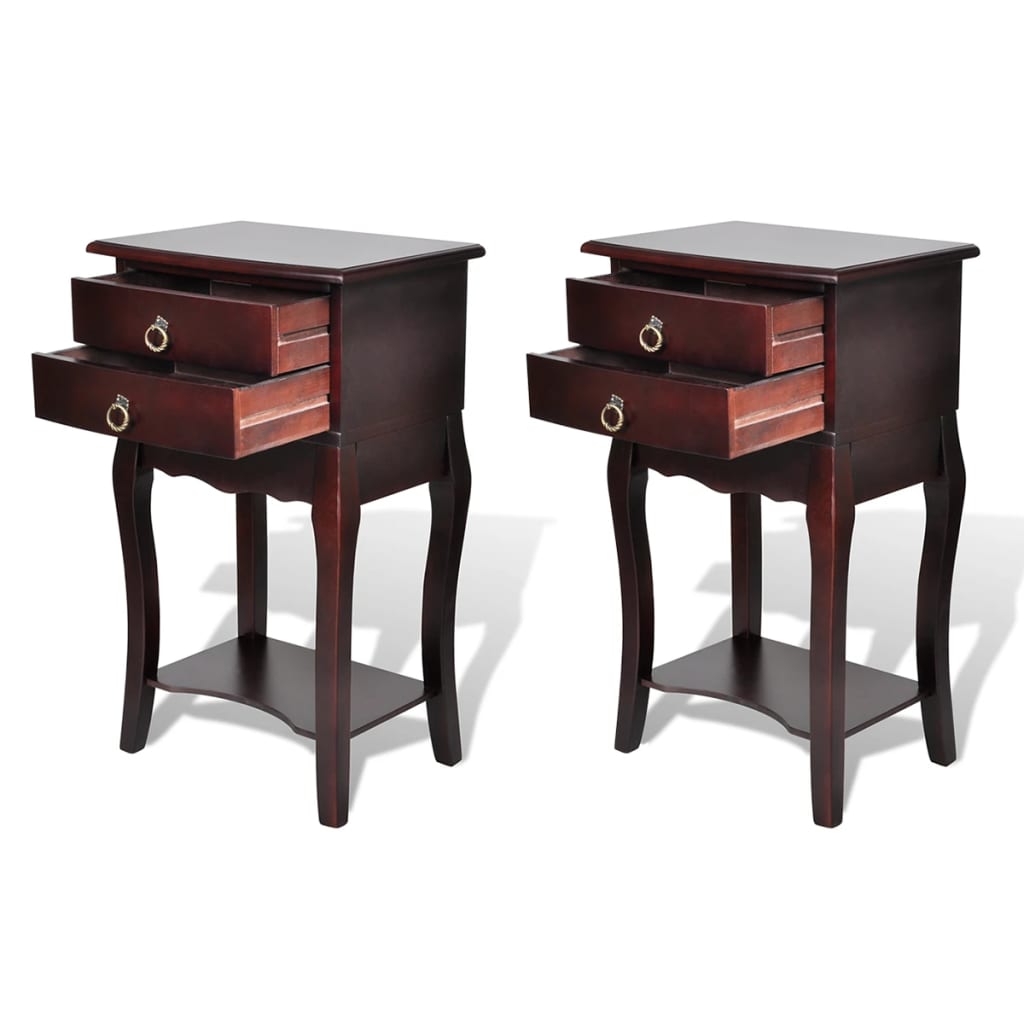Nightstands with Drawers 2 pcs Brown