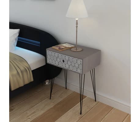 vidaXL Naktiniai staliukai su stalčiais, 2vnt., pilkos sp.