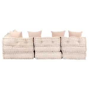 4místný modulární pouf béžový textil - obrázek 4