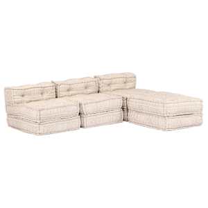3místný modulární pouf béžový textil - obrázek 2