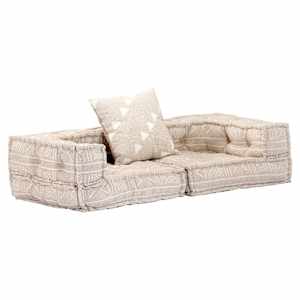 2místný modulární pouf béžový textil - obrázek 8