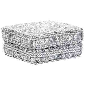 2místný modulární pouf světle šedý textil - obrázek 3