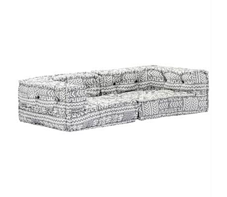 vidaXL divvietīgs pārveidojams pufs, gaiši pelēks audums