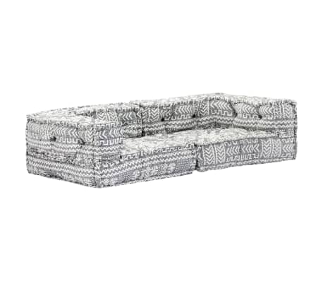 Vidaxl Canape Lit Modulaire A 2 Place Gris Tissu Sofa Salon Maison