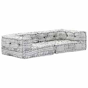 vidaXL divvietīgs pārveidojams pufs, gaiši pelēks audums