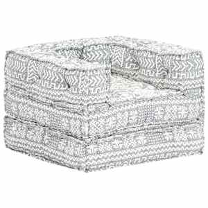 Modulární pouf světle šedý textil - obrázek 9