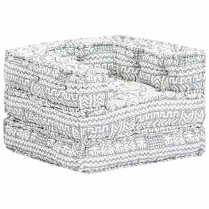 Modulární pouf světle šedý textil - obrázek 10