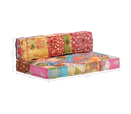 vidaXL Cuscino per Divano con Pallet Multicolore Tessuto Patchwork