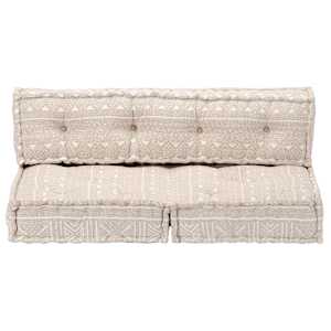 vidaXL Пуф Бежевий Тканина