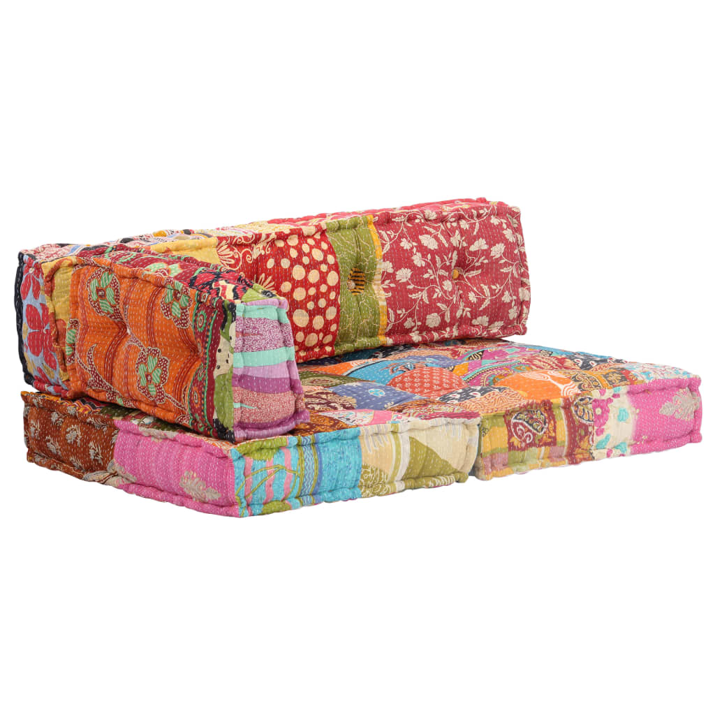 vidaXL Pouf Patchwork Stoff