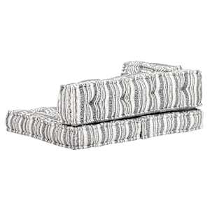Pouf šedý pruhovaný textil - obrázek 3