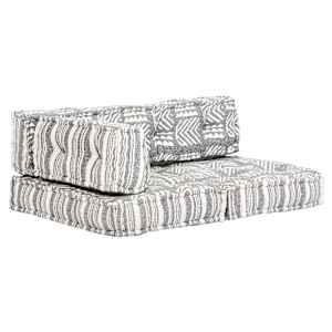 Pouf šedý pruhovaný textil - obrázek 10