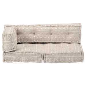 vidaXL Pouffe Beige Fabric