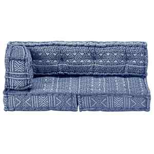 vidaXL Pufas, indigo spalvos, audinys