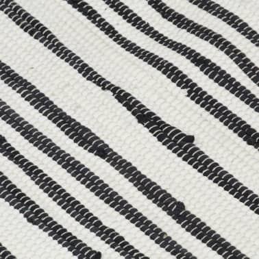 Handgewebter Chindi-Teppich Baumwolle 80x160 cm Anthrazit
