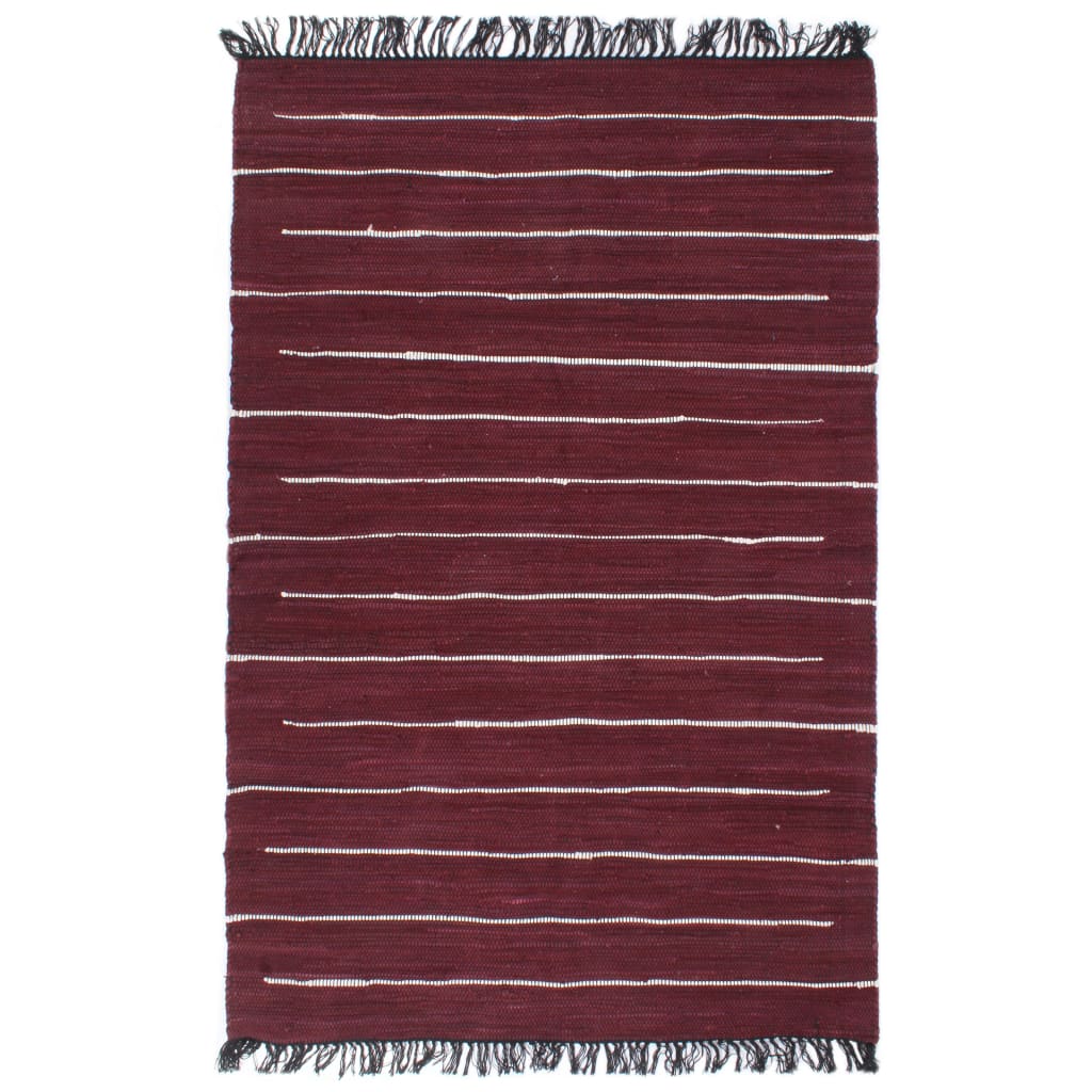 Ručně tkaný koberec Chindi bavlna 200 x 290 cm vínový
