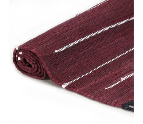 vidaXL Ręcznie tkany dywanik Chindi, bawełna, 200x290 cm, burgundowy