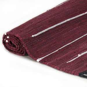 vidaXL Hand-woven Chindi Rug Cotton 200x290 cm Burgundy