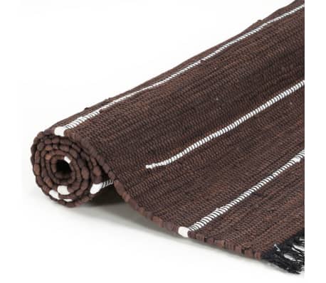 vidaXL Tapis Chindi Coton tiss&eacute; &agrave; la main 200 x 290 cm Marron