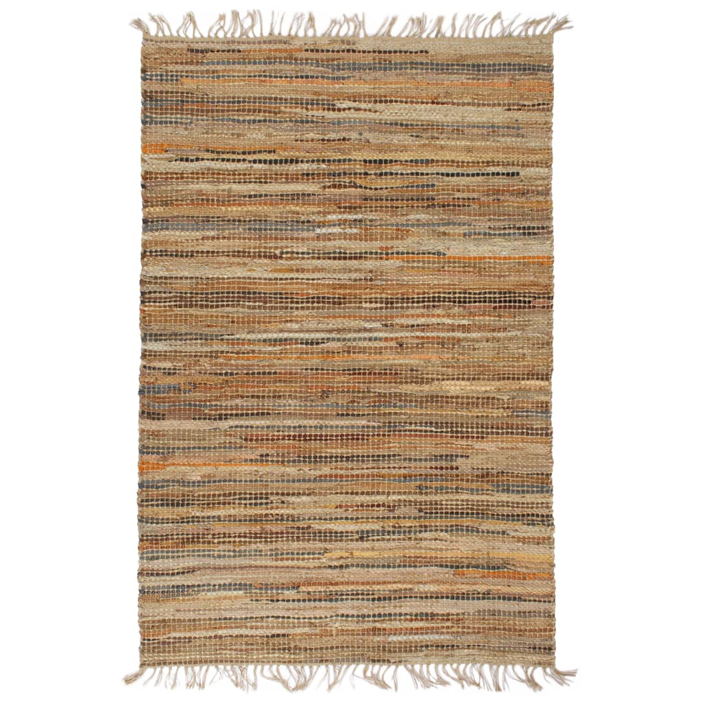 Ručně tkaný koberec Chindi kůže juta 160 x 230 cm bronzový