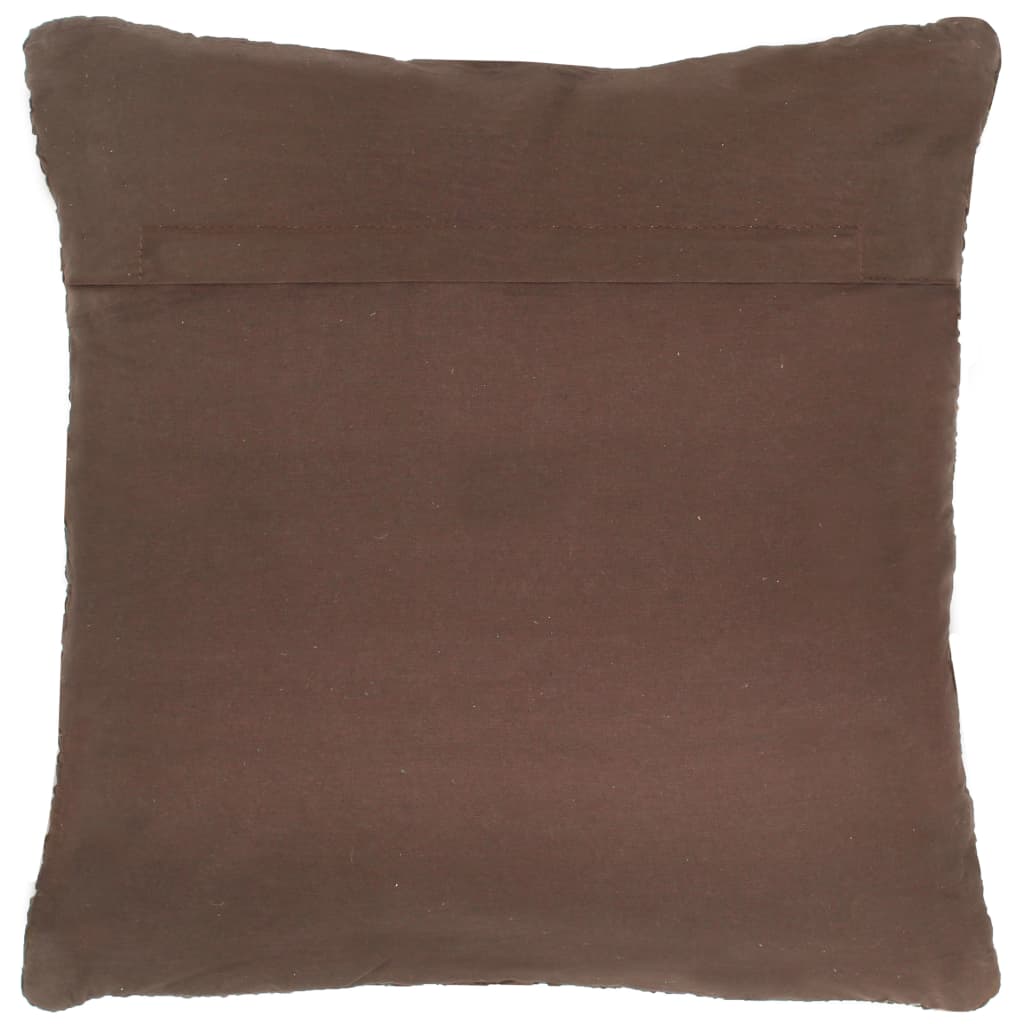 vidaXL Coussin chindi Marron 60x60 cm Cuir et coton