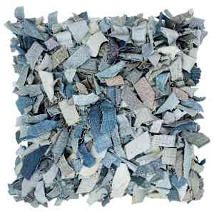 vidaXL Pagalvėlės Shaggy, 2 vnt., mėlynos, 45x45cm, oda ir medvilnė