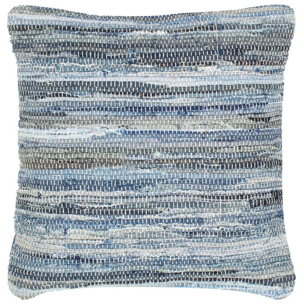 

vidaXL Kussens 2 st denim chindi 45x45 cm katoen blauw