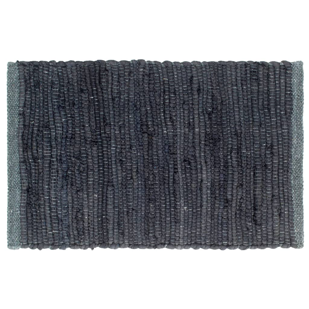 vidaXL Mantel individual 4 uds Chindi liso algodón antracita 30x45 cm