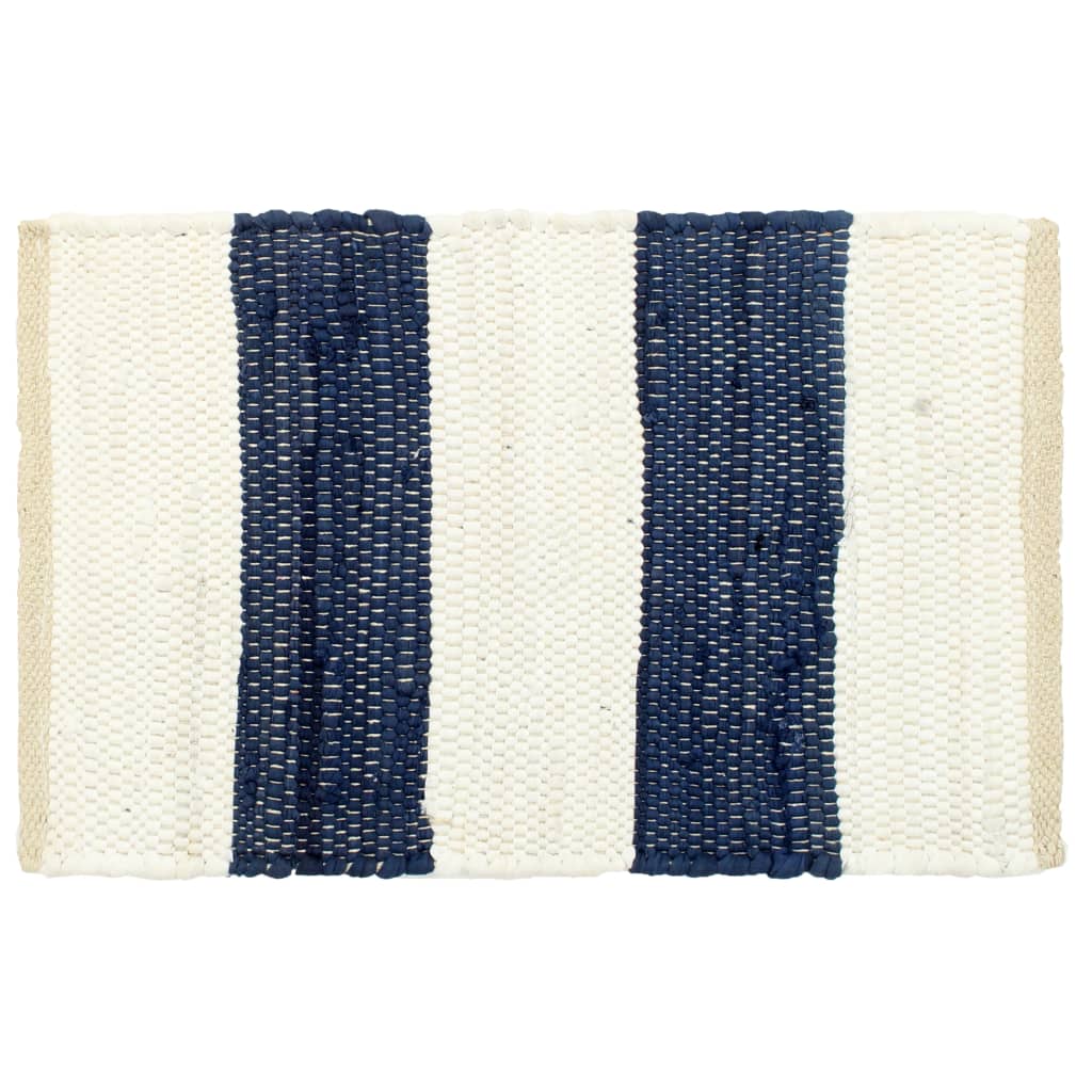 vidaXL Stalo kilimėliai, 4vnt., mėlynų + baltų dryžių, 30x45cm, chindi