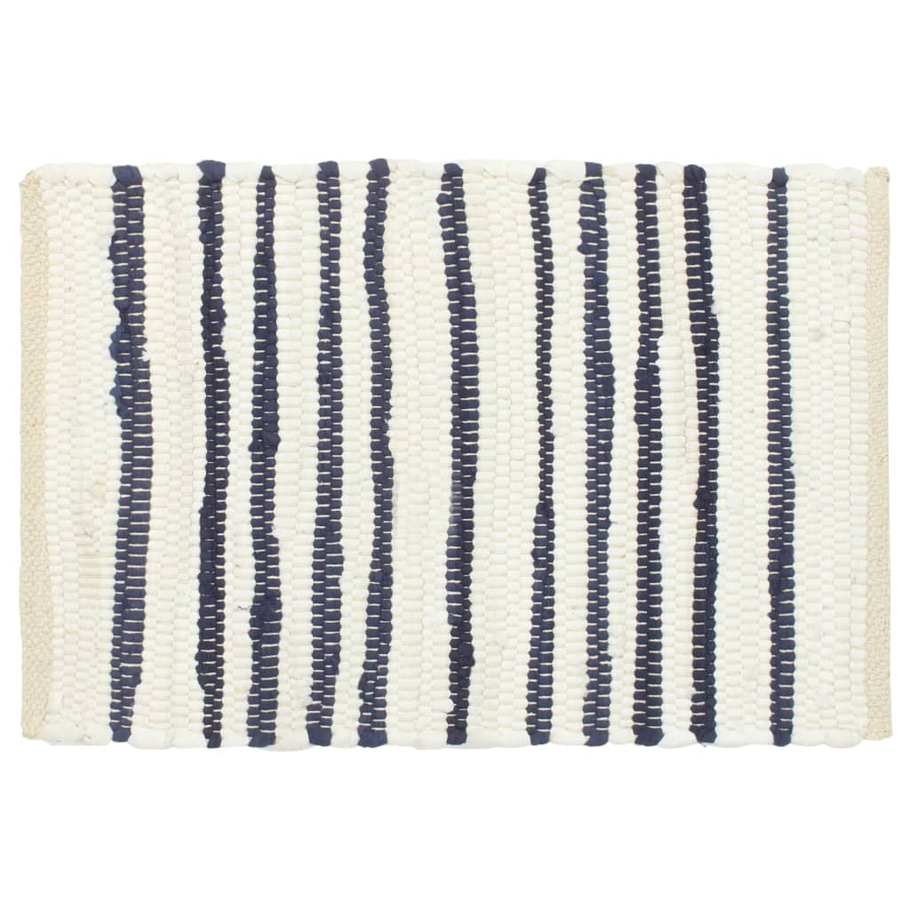 vidaXL Napperons 4 pcs Bleu et blanc 30 x 45 cm Coton